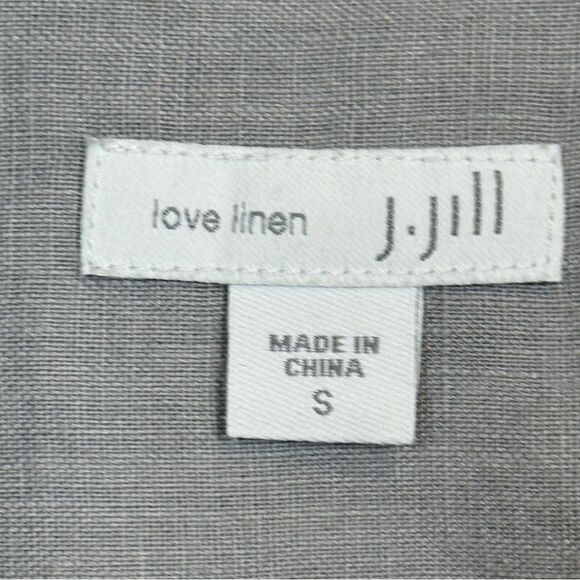 J. Jill Grey Linen Button Down Shirt S - Picture 3 of 8